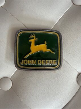 John Deere Yellow & Green Leaping Deer Belt Buckle